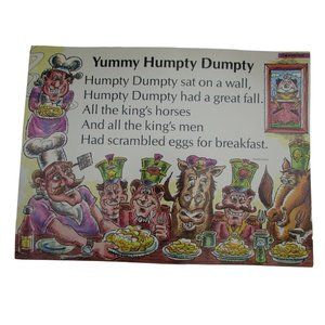 Yummy Humpty Dumpty Grade School Poster 30272 Poetry VNTG